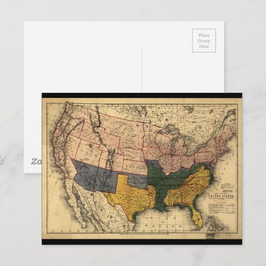 Kaart van de Verenigde Staten voor de burgeroorlog (Voorkant / Achterkant)