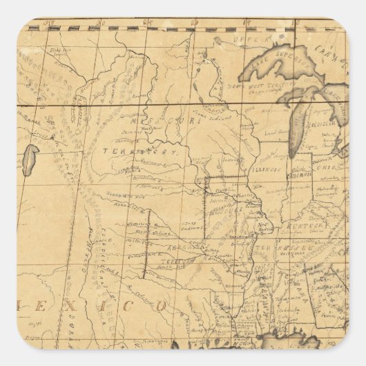 Kaart van de Verenigde Staten voor kinderen Vierkante Sticker (Voorkant)