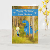 Kaart van de verjaardag met de Dinosaur Great Neph (Gele Bloem)