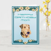 Kaart van de Verjaardag van Airedale Terrier de (Gele Bloem)