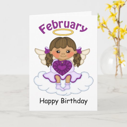 Kaart van de Verjaardag van de Engel van februari (Gele Bloem)