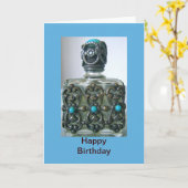 Kaart van de Verjaardag van de Fles van het parfum (Gele Bloem)