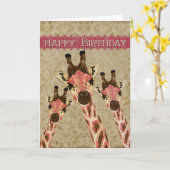 Kaart van de Verjaardag van de Giraffes van het (Gele Bloem)