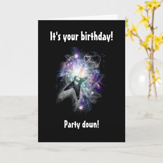 Kaart van de Verjaardag van de Gitaar van het Jaar (Gele Bloem)