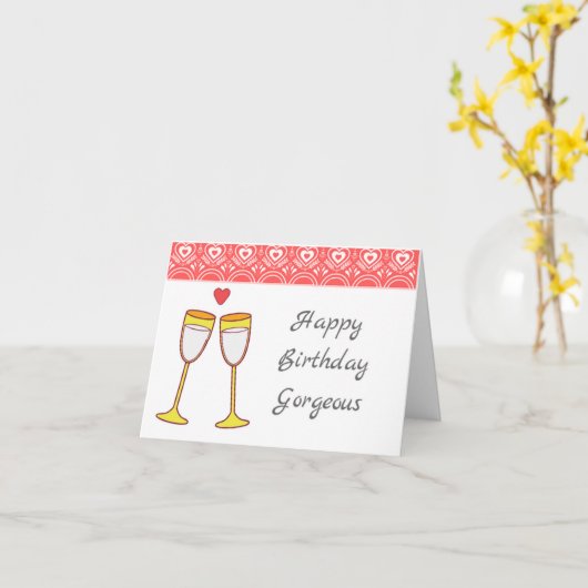 Kaart van de Verjaardag van de Glazen van (Gele Bloem)