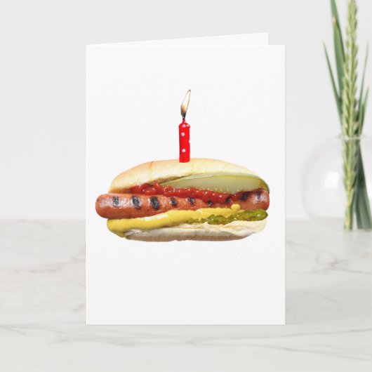 Kaart van de Verjaardag van de hotdog de Luxe (Voorkant)