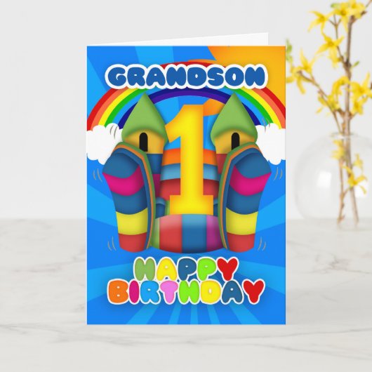 Kaart van de Verjaardag van de kleinzoon de 1st (Gele Bloem)