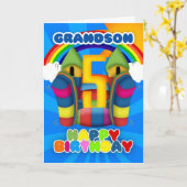 Kaart van de Verjaardag van de kleinzoon de 5de (Gele Bloem)