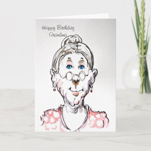 Kaart van de Verjaardag van de oma de Gelukkige (Voorkant)