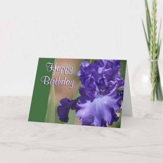 Kaart van de Verjaardag van de paarse Iris de (Voorkant)