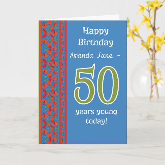 Kaart van de Verjaardag van de Papavers vijftigste (Gele Bloem)