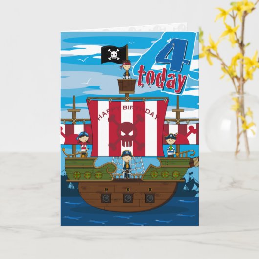 Kaart van de Verjaardag van de Scène van het Schip (Gele Bloem)