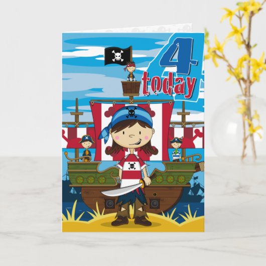 Kaart van de Verjaardag van de Scène van het Schip (Gele Bloem)