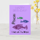 Kaart van de Verjaardag van de Vissen van Vissen (Gele Bloem)