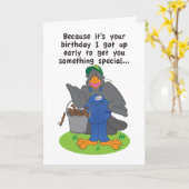 Kaart van de Verjaardag van de vroege vogel de (Gele Bloem)