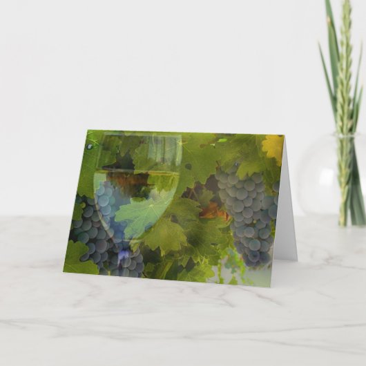 Kaart van de Verjaardag van de wijn de Gelukkige (Voorkant)