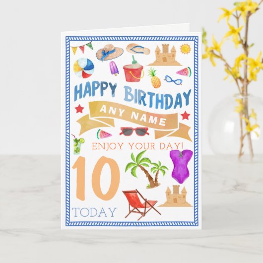 Kaart van de Verjaardag van de zomer de Strand (Gele Bloem)