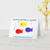 KAART VAN DE VERJAARDAG VAN DRIE DE KLEINE VISSEN (Gele Bloem)