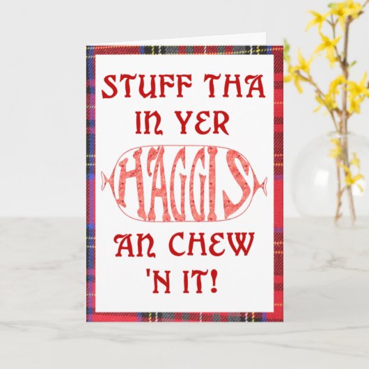 Kaart van de Verjaardag van Haggis de Grappige (Gele Bloem)