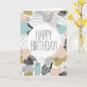 Kaart van de Verjaardag van het abstracte Patroon (Gele Bloem)