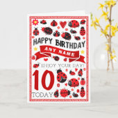 Kaart van de Verjaardag van het lieveheersbeestje (Gele Bloem)