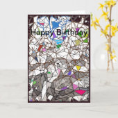 Kaart van de Verjaardag van het Mozaïek van (Gele Bloem)