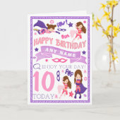 Kaart van de Verjaardag van meisjes de Superhero (Gele Bloem)