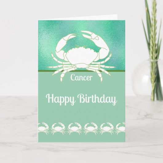 Kaart van de verjaardag voor Zodiac Cancer met Cra (Voorkant)