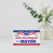 Kaart van de verkiezingscampagne-burgemeester visitekaartje (Staand voorkant)