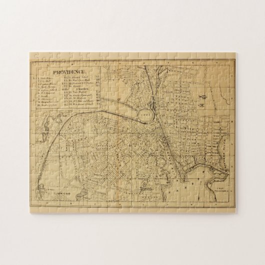 kaart van de verstrekkingen RI (1880) Legpuzzel (Horizontaal)