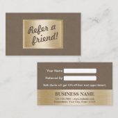 Kaart | van de verwijzing Elegant Bruin Leer & (Voorkant / Achterkant)