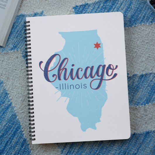 Kaart van de Vintage van Chicago Notitieboek