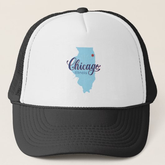 Kaart van de Vintage van Chicago Trucker Pet (Voorkant)