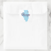 Kaart van de Vintage van Chicago Vierkante Sticker (Tas)
