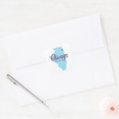 Kaart van de Vintage van Chicago Vierkante Sticker (Envelop)