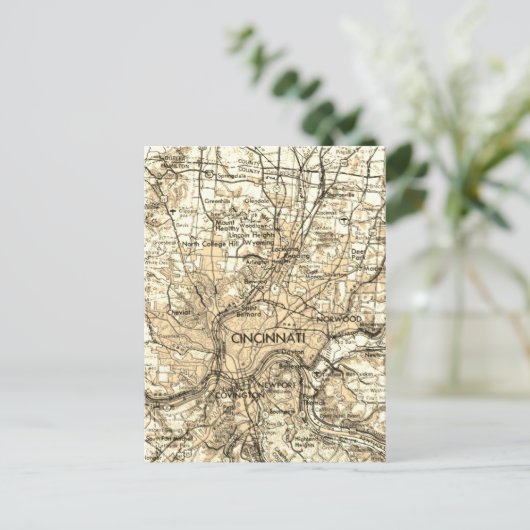 Kaart van de Vintage van Cincinnati (Staand voorkant)