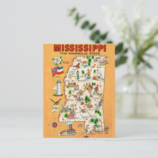Kaart van de Vintage van Mississippi (Staand voorkant)