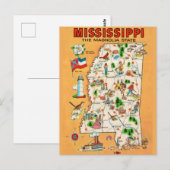 Kaart van de Vintage van Mississippi (Voorkant / Achterkant)
