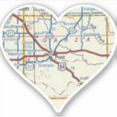 Kaart van de Vintage van Texas Sticker (Voorkant)