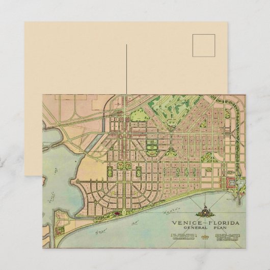 Kaart van de Vintage van Venetië (Voorkant / Achterkant)