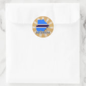Kaart van de vlag van Botswana 2.0 Ronde Sticker (Tas)