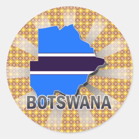 Kaart van de vlag van Botswana 2.0 Ronde Sticker (Voorkant)