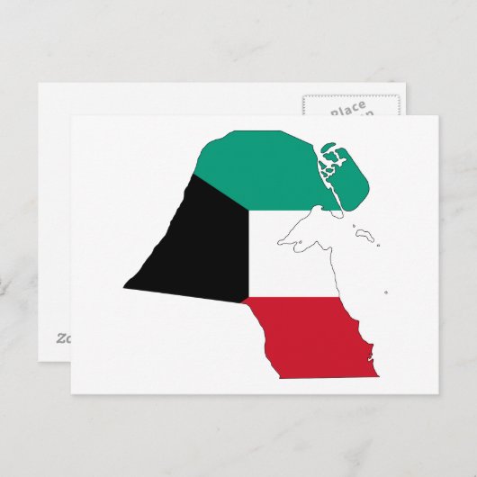 Kaart van de vlag van Koeweit (Voorkant / Achterkant)