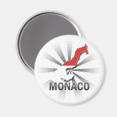 Kaart van de vlag van Monaco 2.0 Magneet (Voorkant / Achterkant)