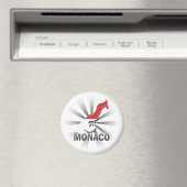 Kaart van de vlag van Monaco 2.0 Magneet (Insitu (Vaatwasser))