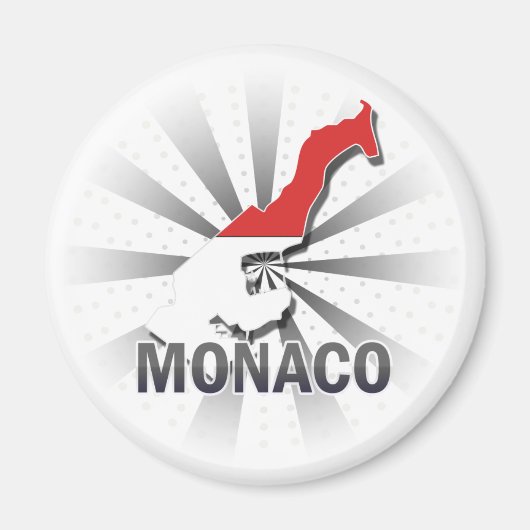Kaart van de vlag van Monaco 2.0 Magneet (Voorkant)