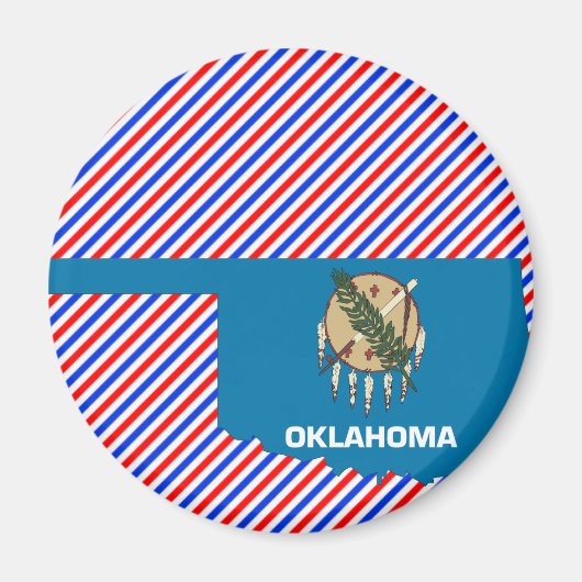 Kaart van de vlag van Oklahoma Magneet (Voorkant)