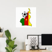 Kaart van de voetballen geschenken van het Kameroe Poster (Thuiskantoor)