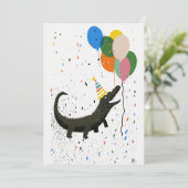 Kaart van de vogeldag met krokodille platte Wenska (Staand voorkant)