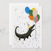 Kaart van de vogeldag met krokodille platte Wenska (Voorkant / Achterkant)